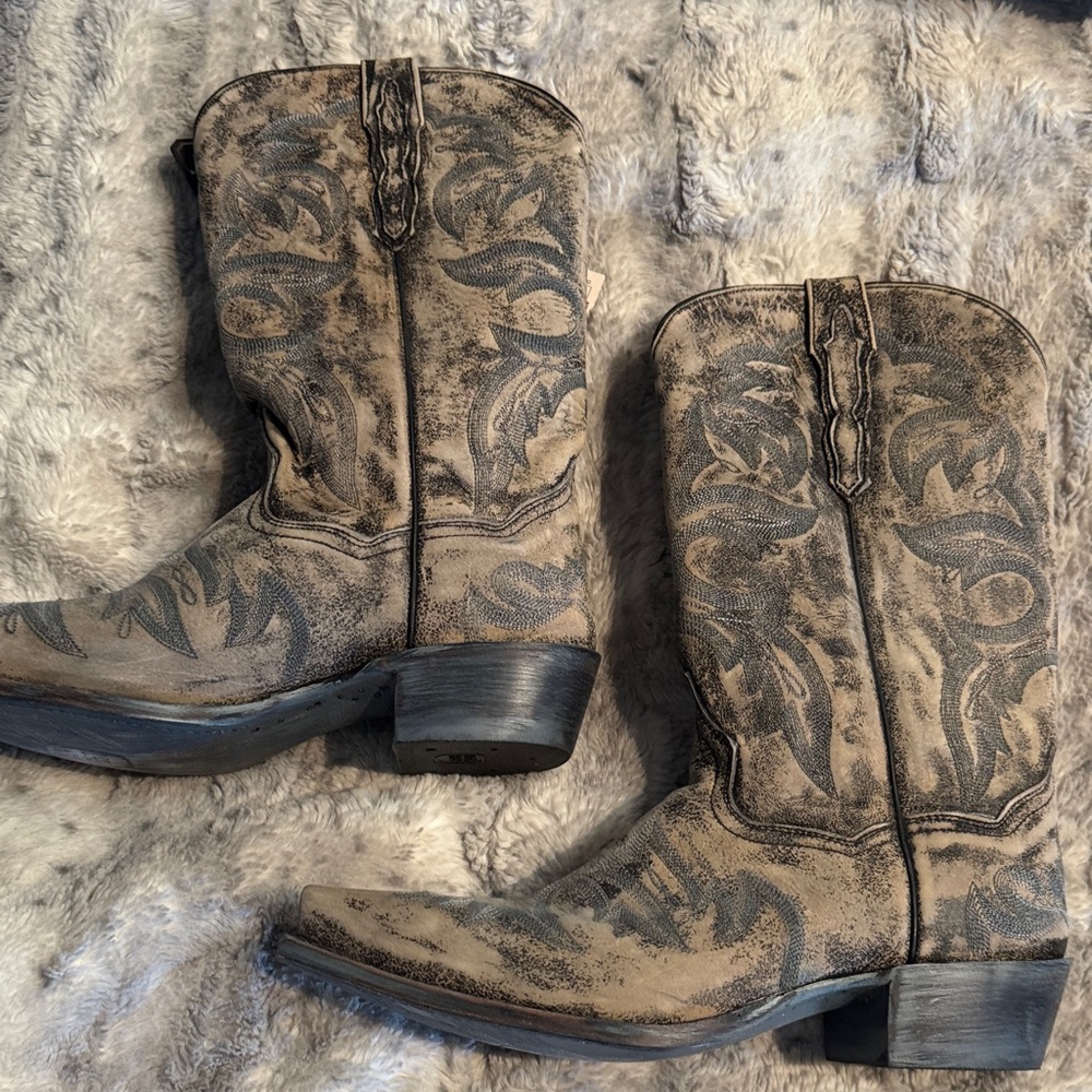 Dan Post Tan Gray washed Western Boots men’s